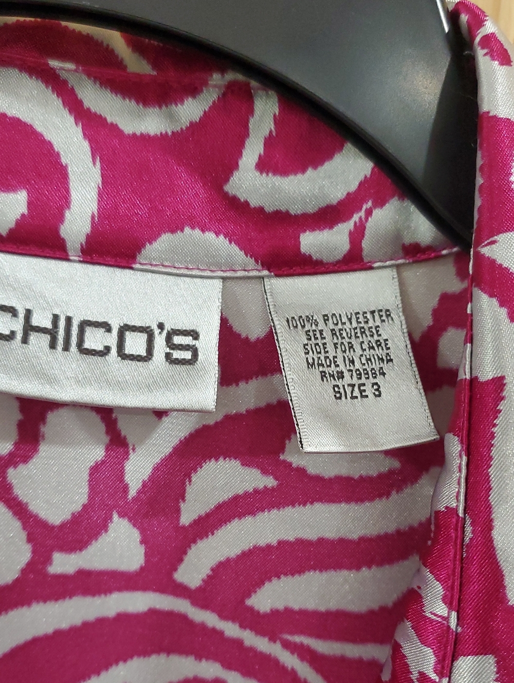 Chicos Satiny Button Up Blouse - Picture 2 of 5
